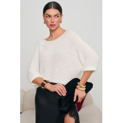 SWETER OVERSIZE Z KRÓTKIM RĘKAWEM