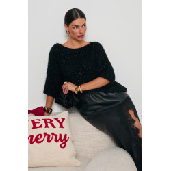 SWETER OVERSIZE Z KRÓTKIM RĘKAWEM