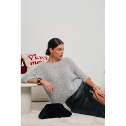 SWETER OVERSIZE Z KRÓTKIM RĘKAWEM