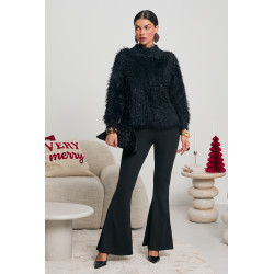 FUTRZANY SWETER Z POŁYSKUJĄCĄ NICIĄ