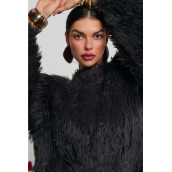 FUTRZANY SWETER Z POŁYSKUJĄCĄ NICIĄ