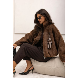 FUTRZANA KURTKA OVERSIZE Z MISIEM