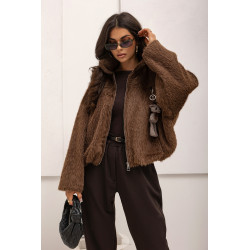 FUTRZANA KURTKA OVERSIZE Z MISIEM