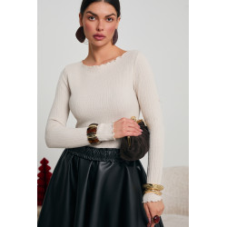 PRĄŻKOWANA BLUZKA Z ELASTYCZNEJ DZIANINY