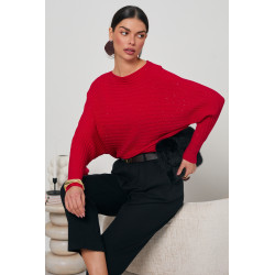 KIMONOWY SWETER Z METALIZOWANĄ DROBINKĄ