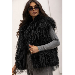 FUTRZANA KAMIZELKA Z DŁUGIM WŁOSIEM