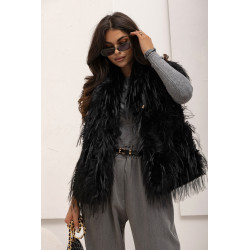 FUTRZANA KAMIZELKA Z DŁUGIM WŁOSIEM