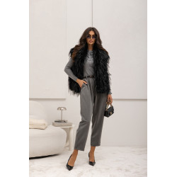 FUTRZANA KAMIZELKA Z DŁUGIM WŁOSIEM