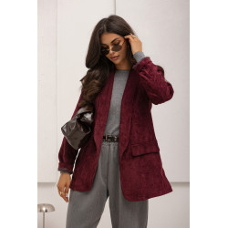 SZTRUKSOWA MARYNARKA Z SZALOWYM KOŁNIERZEM