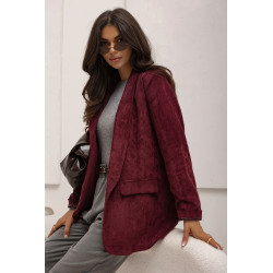 SZTRUKSOWA MARYNARKA Z SZALOWYM KOŁNIERZEM