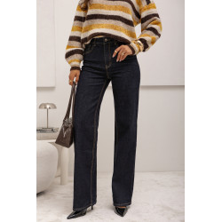 JEANSY TYPU STRAIGHT FIT Z HAFTOWANYMI KWIATAMI