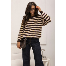 OVERSIZOWY SWETER W PASTELOWE PASY