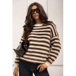 OVERSIZOWY SWETER W PASTELOWE PASY