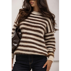 OVERSIZOWY SWETER W PASTELOWE PASY