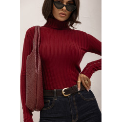 PRĄŻKOWANY GOLF Z GUZIKAMI NA RĘKAWACH