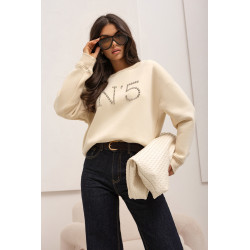 OVERSIZOWA BLUZA Z KRYSZTAŁKAMI