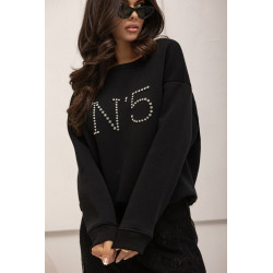 OVERSIZOWA BLUZA Z KRYSZTAŁKAMI