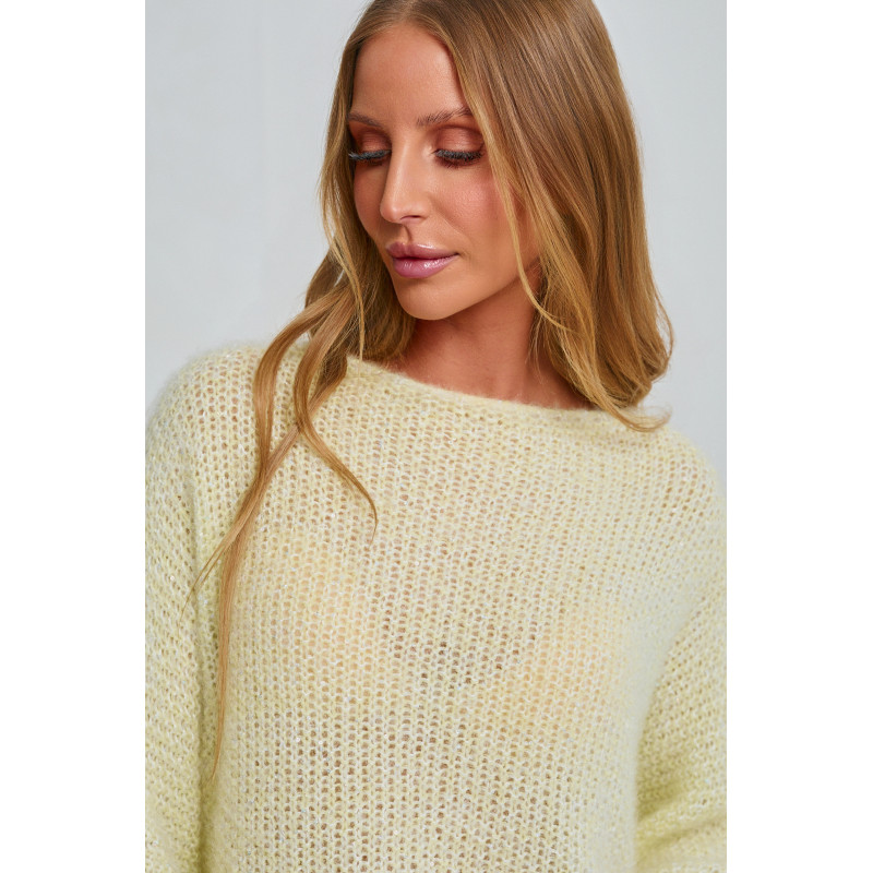 AŻUROWY SWETER OVERSIZE Z RĘKAWEM 3/4