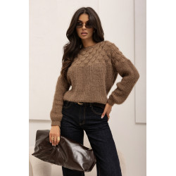 SWETER Z AŻUROWYM WZOREM