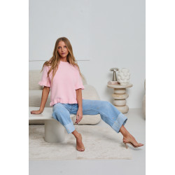 JEANSY WIDE LEG W HAFTOWANE KWIATY