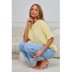 DZIANINOWY SWETER Z FALBANKOWYM WYKOŃCZENIEM