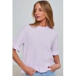 DZIANINOWY SWETER Z FALBANKOWYM WYKOŃCZENIEM