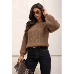 SWETER Z AŻUROWYM WZOREM