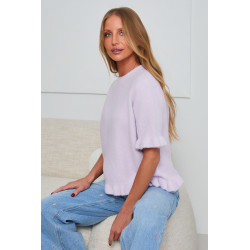 DZIANINOWY SWETER Z FALBANKOWYM WYKOŃCZENIEM