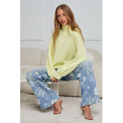 DZIANINOWY SWETER OVERSIZE Z PÓŁGOLFEM