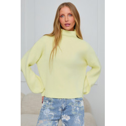 DZIANINOWY SWETER OVERSIZE Z PÓŁGOLFEM