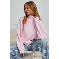 DZIANINOWY SWETER OVERSIZE Z PÓŁGOLFEM