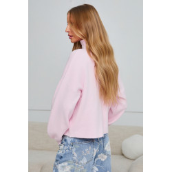 DZIANINOWY SWETER OVERSIZE Z PÓŁGOLFEM