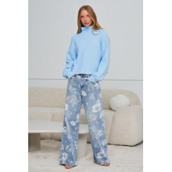 DZIANINOWY SWETER OVERSIZE Z PÓŁGOLFEM