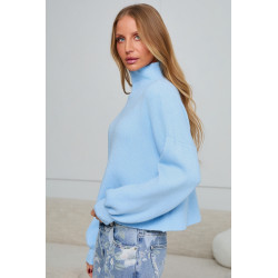 DZIANINOWY SWETER OVERSIZE Z PÓŁGOLFEM