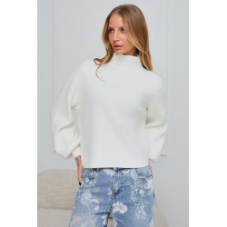 DZIANINOWY SWETER OVERSIZE Z PÓŁGOLFEM