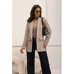 OVERSIZOWA MARYNARKA Z SZALOWYM KOŁNIERZEM