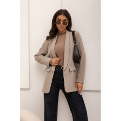 OVERSIZOWA MARYNARKA Z SZALOWYM KOŁNIERZEM