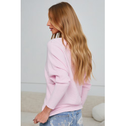 PRĄŻKOWANY SWETER TYPU BATWING