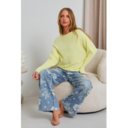 PRĄŻKOWANY SWETER TYPU BATWING