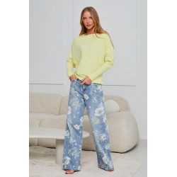 PRĄŻKOWANY SWETER TYPU BATWING