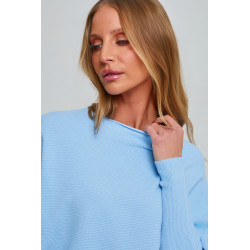 PRĄŻKOWANY SWETER TYPU BATWING