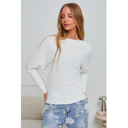 PRĄŻKOWANY SWETER TYPU BATWING