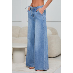 JEANSY WIDE LEG Z WIĄZANIEM W PASIE