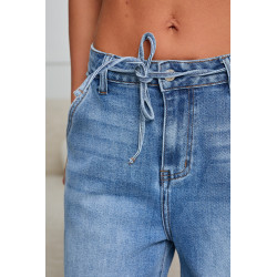JEANSY WIDE LEG Z WIĄZANIEM W PASIE