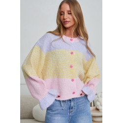 Oversizowy kardigan w pastelowe pasy