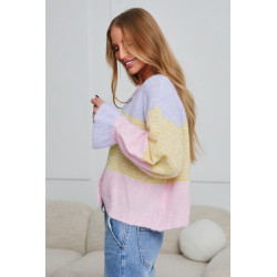 Oversizowy kardigan w pastelowe pasy
