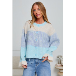 Oversizowy kardigan w pastelowe pasy