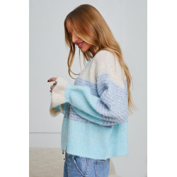 Oversizowy kardigan w pastelowe pasy