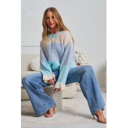 Oversizowy kardigan w pastelowe pasy