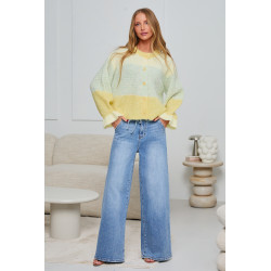 Oversizowy kardigan w pastelowe pasy